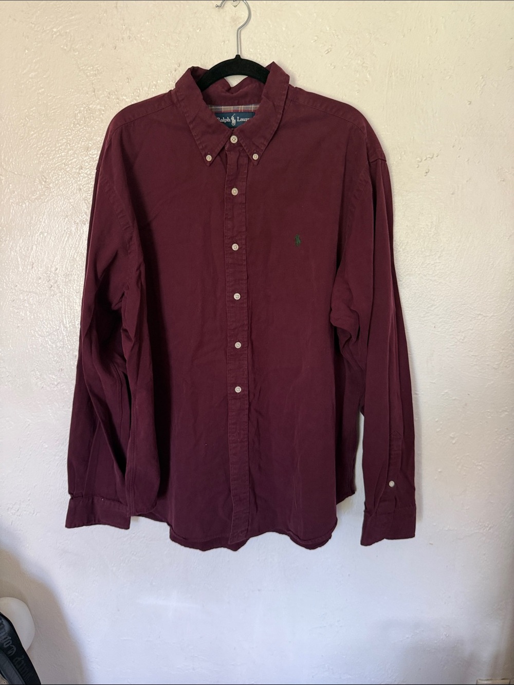 Polo by Ralph Lauren Burgundy Button-Down Long Sleeve Shirt
